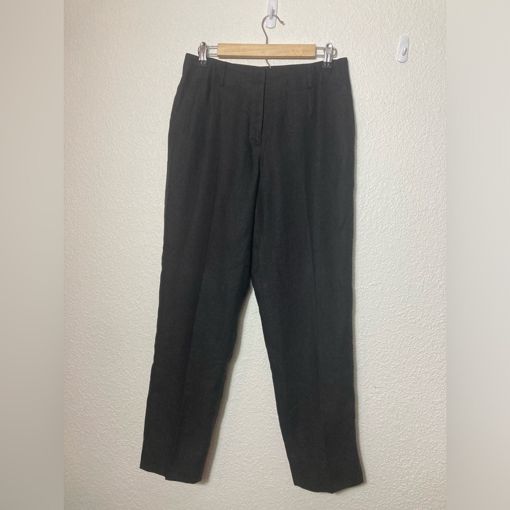 Talbots 100% Irish Linen high rise flat front pants trousers size 8 career